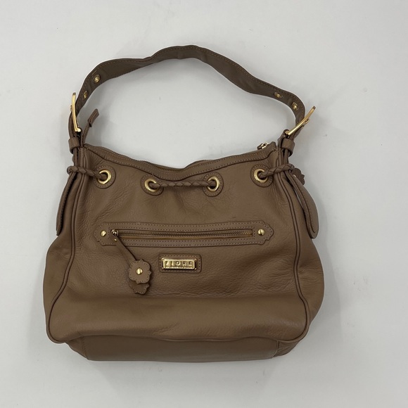 Isabella Fiore Embroidered Tan Leather Boho Hobo Shoulder Strap Purse - Picture 3 of 16